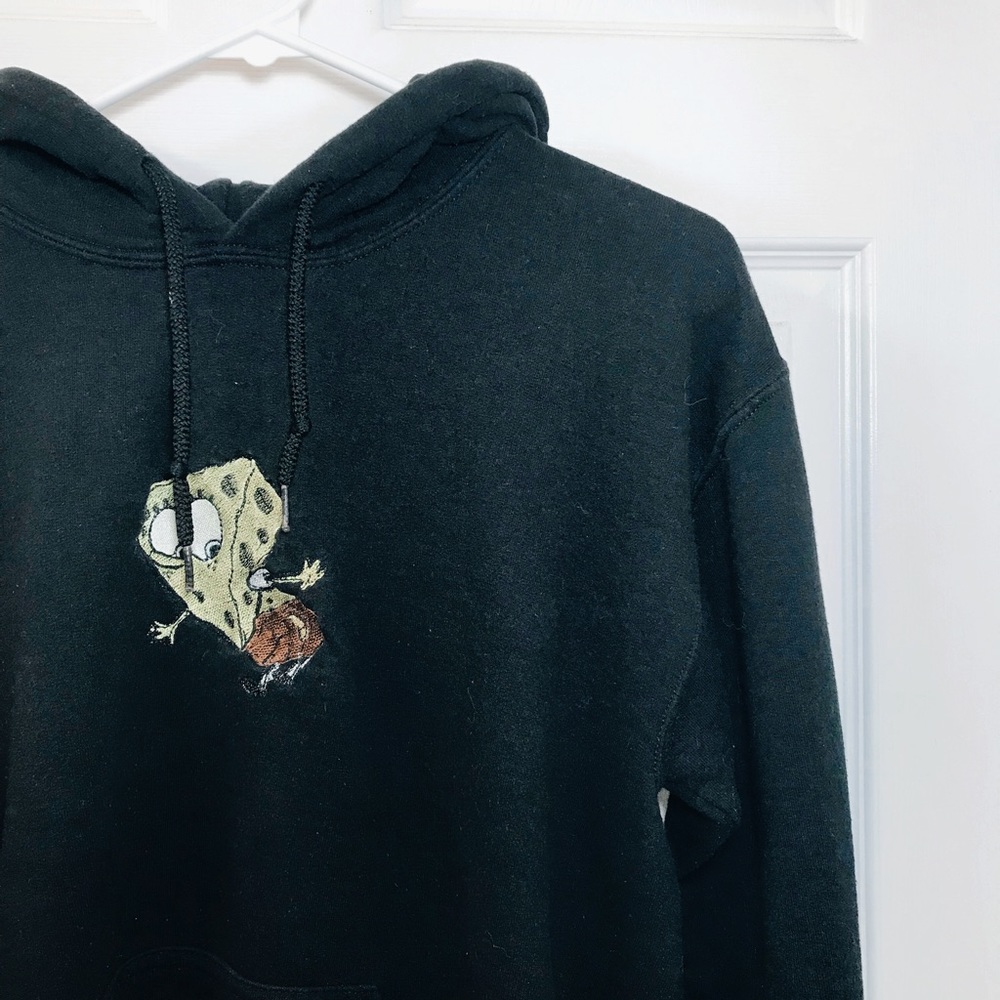 Spongebob Ripped Pants Embroidered Hoodie
